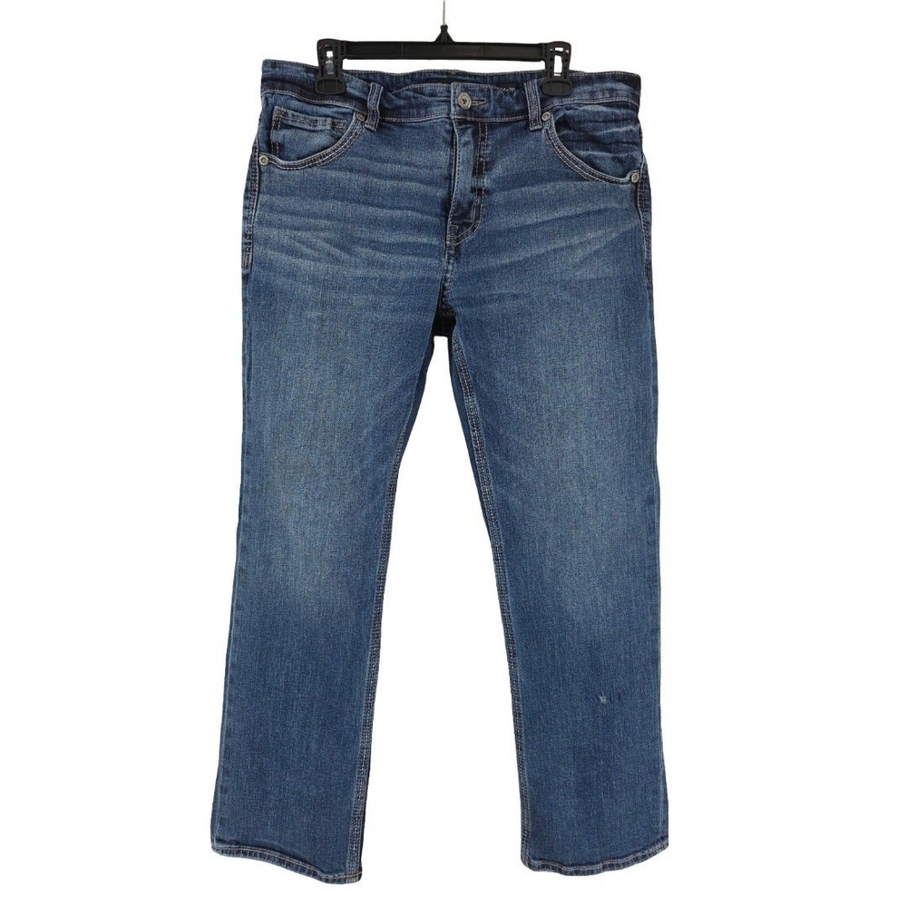 BKE Buckle Tyler Straight Mid Rise Stretch Dark Wash Jeans Mens 34x30